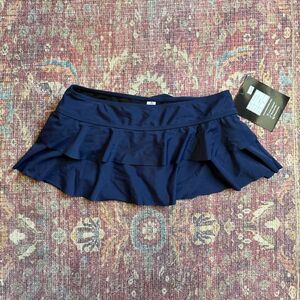 Mazu Swim Size 8 Navy Blue Ruffled Women's Swim Skirt